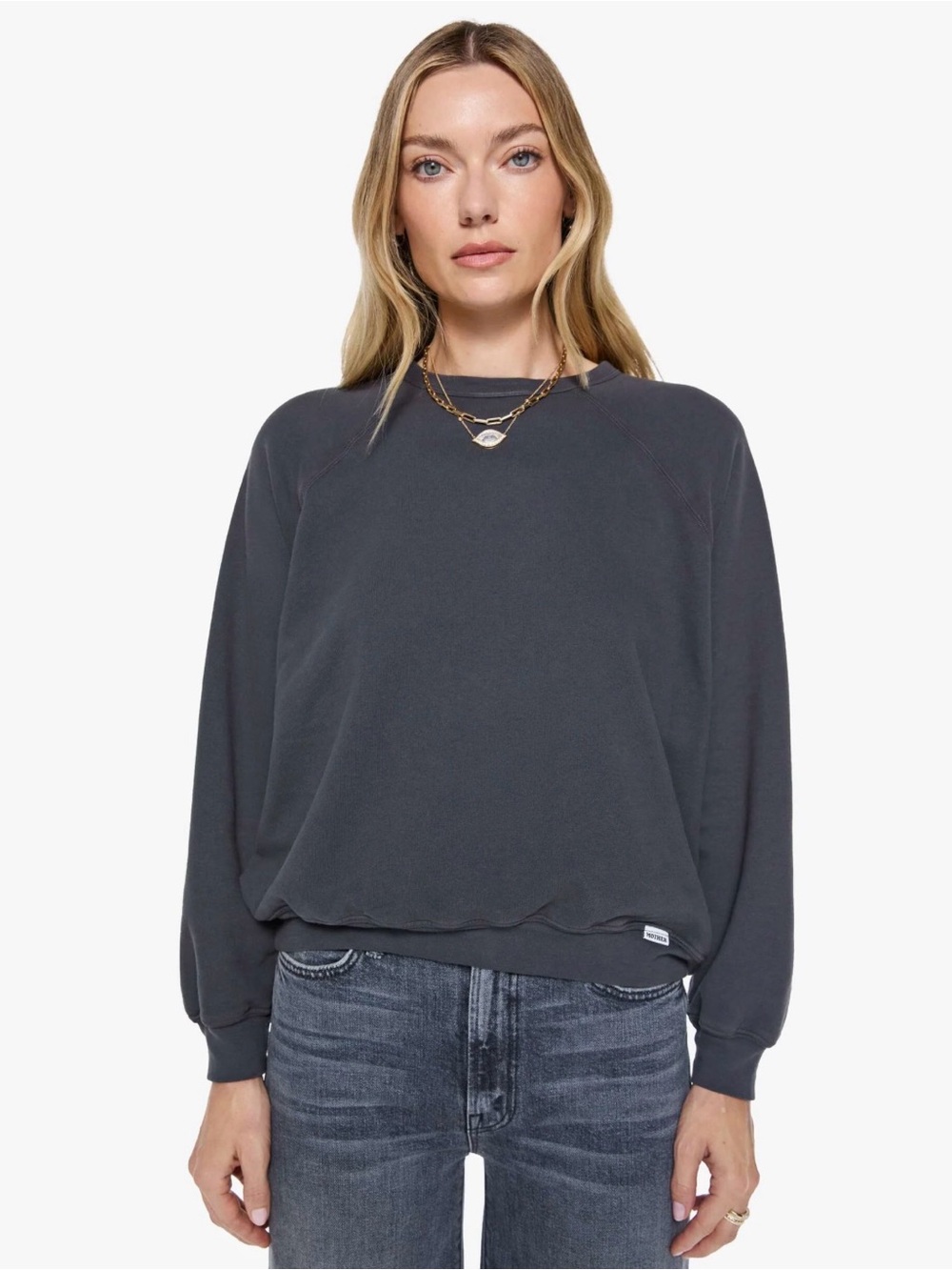 MOTHER The Biggie Concert Sweatshirt Faded Black XL